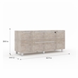 Pemberly Row Modern Credenza with 2 Drawers and 2 Doors in Gray
