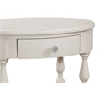 Pemberly Row Modern / Contemporary Dove White Wood Oval Accent Table