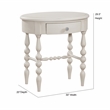 Pemberly Row Modern / Contemporary Dove White Wood Oval Accent Table