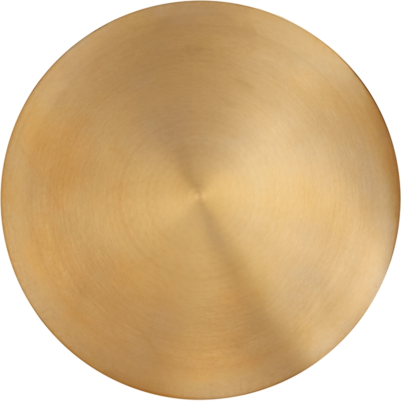 Pemberly Row Brushed Gold Top Coffee Table with Matte Black Base