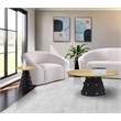 Pemberly Row Brushed Gold Top Coffee Table with Matte Black Base