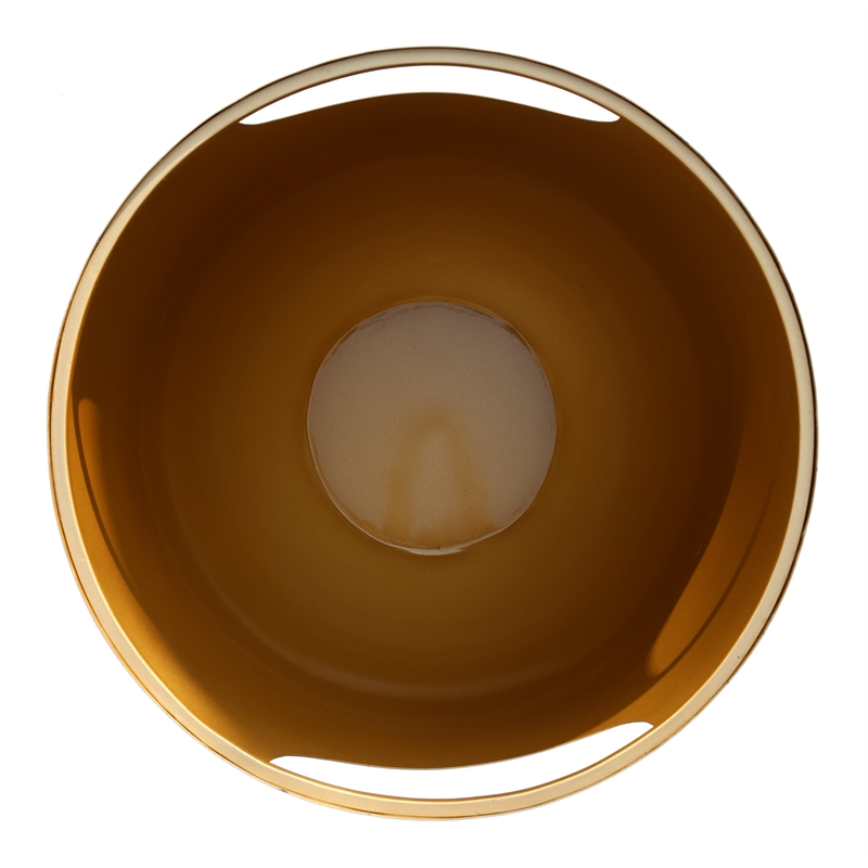 Pemberly Row Round Matte Black Metal Coffee Table with Glass Top