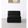 Pemberly Row Black Linen Fabric Deluxe Modular Armless Chair