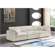 Pemberly Row Modern / Contemporary Cream Velvet Modular 3 Piece Sofa