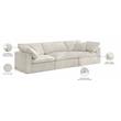 Pemberly Row Modern / Contemporary Cream Velvet Modular 3 Piece Sofa