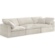 Pemberly Row Modern / Contemporary Cream Velvet Modular 3 Piece Sofa