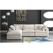Pemberly Row Modern / Contemporary Cream Velvet Modular Sectional