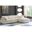 Pemberly Row Modern / Contemporary Cream Velvet Modular Sectional