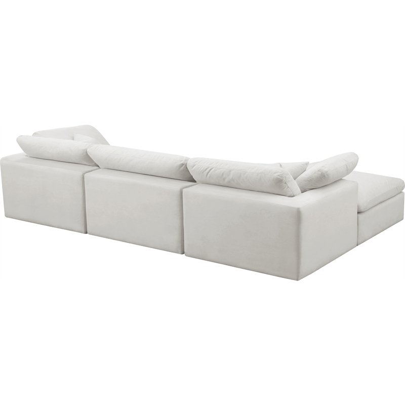 Pemberly Row Modern / Contemporary Cream Velvet Modular Sectional