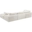 Pemberly Row Modern / Contemporary Cream Velvet Modular Sectional