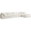 Pemberly Row Modern / Contemporary Cream Velvet Modular Sectional