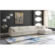Pemberly Row Modern / Contemporary Cream Velvet Modular Sectional