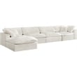 Pemberly Row Modern / Contemporary Cream Velvet Modular Sectional