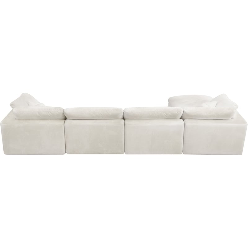 Pemberly Row Modern / Contemporary Cream Velvet Modular Sectional
