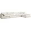 Pemberly Row Modern / Contemporary Cream Velvet Modular Sectional