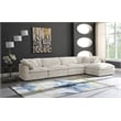 Pemberly Row Modern / Contemporary Cream Velvet Modular Sectional