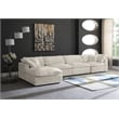 Pemberly Row Modern / Contemporary Cream Velvet Modular Sectional