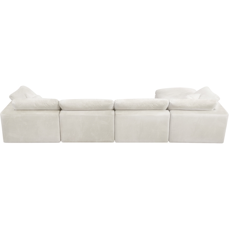 Pemberly Row Modern / Contemporary Cream Velvet Modular Sectional