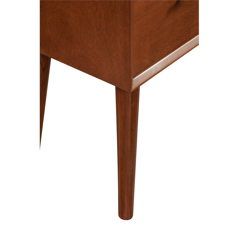 Pemberly Row Modern Wood 1 Drawer End Table in Acorn (Brown)