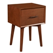 Pemberly Row Modern Wood 1 Drawer End Table in Acorn (Brown)