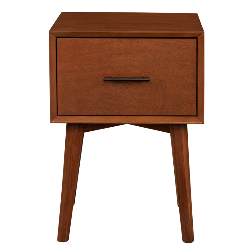Pemberly Row Modern Wood 1 Drawer End Table in Acorn (Brown)