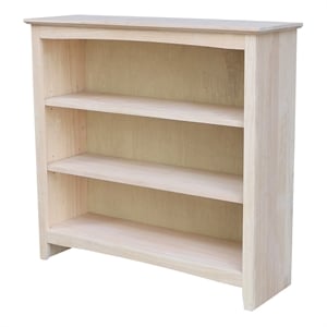 Pemberly Row 38&quot Wide Shaker Bookcase - 36 in H - Unfinished