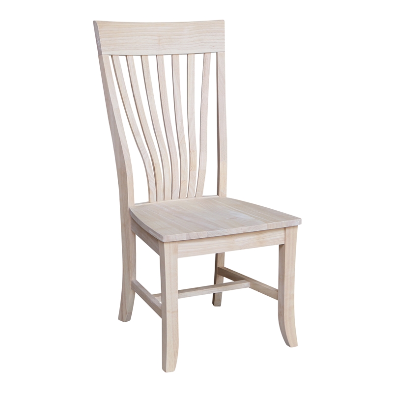 Pemberly Row Modern Solid Wood Chairs - Set of 2 - Unfinished