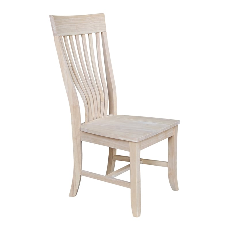 Pemberly Row Modern Solid Wood Chairs - Set of 2 - Unfinished
