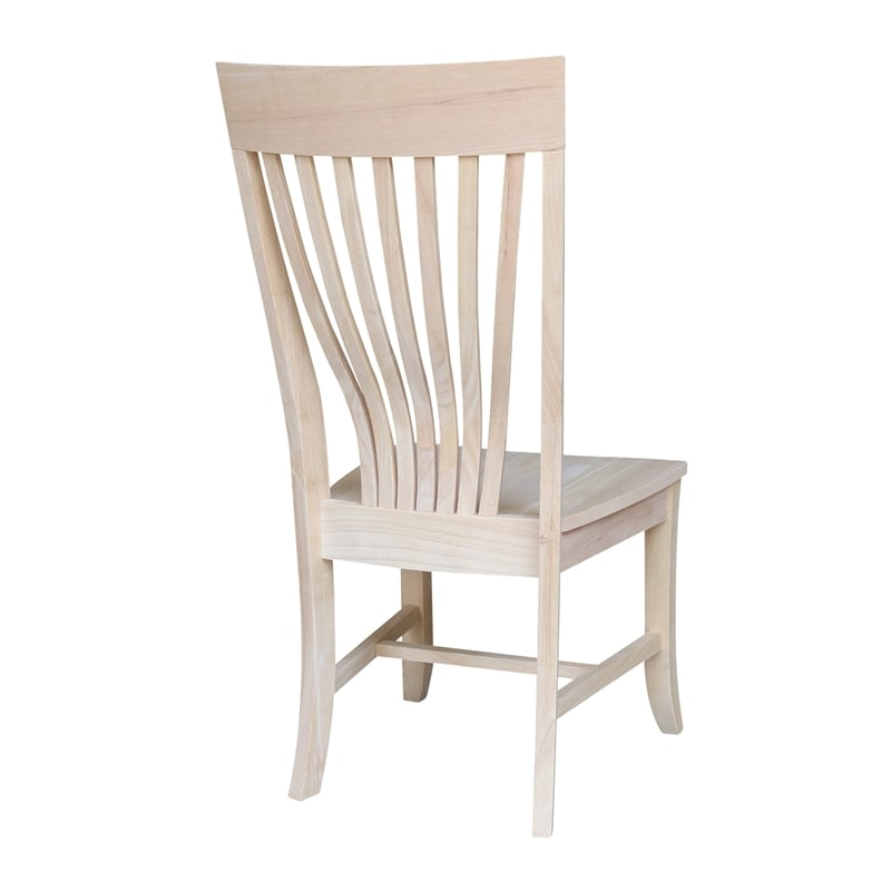 Pemberly Row Modern Solid Wood Chairs - Set of 2 - Unfinished
