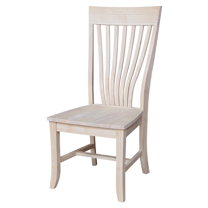 Pemberly Row Modern Solid Wood Chairs - Set of 2 - Unfinished