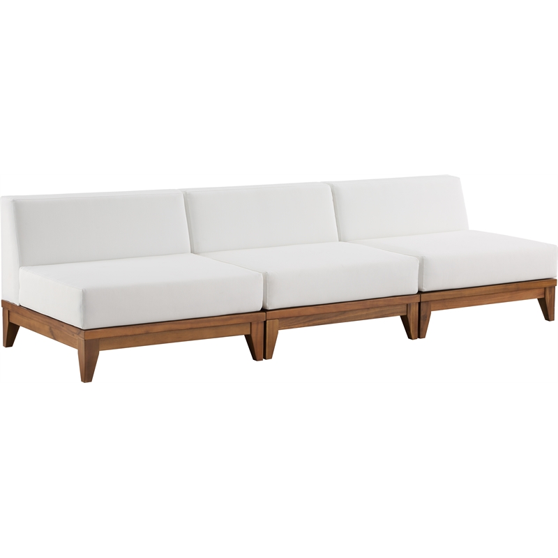 Pemberly Row Modern Off White Water Resisting Fabric Modular Sofa