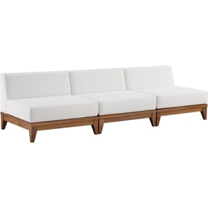 Pemberly Row Modern Off White Water Resisting Fabric Modular Sofa