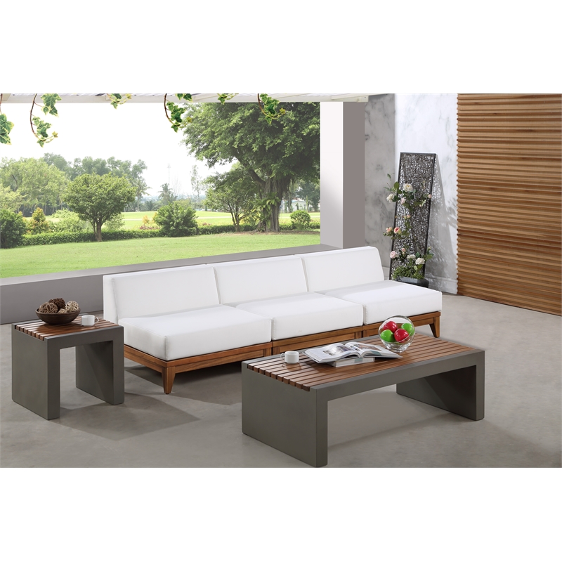 Pemberly Row Modern Off White Water Resisting Fabric Modular Sofa