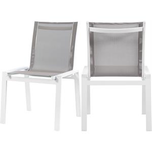 Pemberly Row Modern Gray Outdoor Patio Dining Chair (Set of 2)
