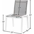 Pemberly Row Modern Gray Outdoor Patio Dining Chair (Set of 2)