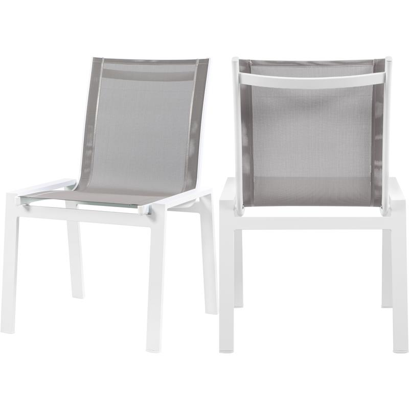 Pemberly Row Modern Gray Outdoor Patio Dining Chair (Set of 2)