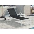 Pemberly Row Modern Black Outdoor Patio Mesh Chaise Lounge Chair