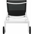 Pemberly Row Modern Black Outdoor Patio Mesh Chaise Lounge Chair