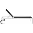 Pemberly Row Modern Black Outdoor Patio Mesh Chaise Lounge Chair