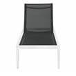 Pemberly Row Modern Black Outdoor Patio Mesh Chaise Lounge Chair