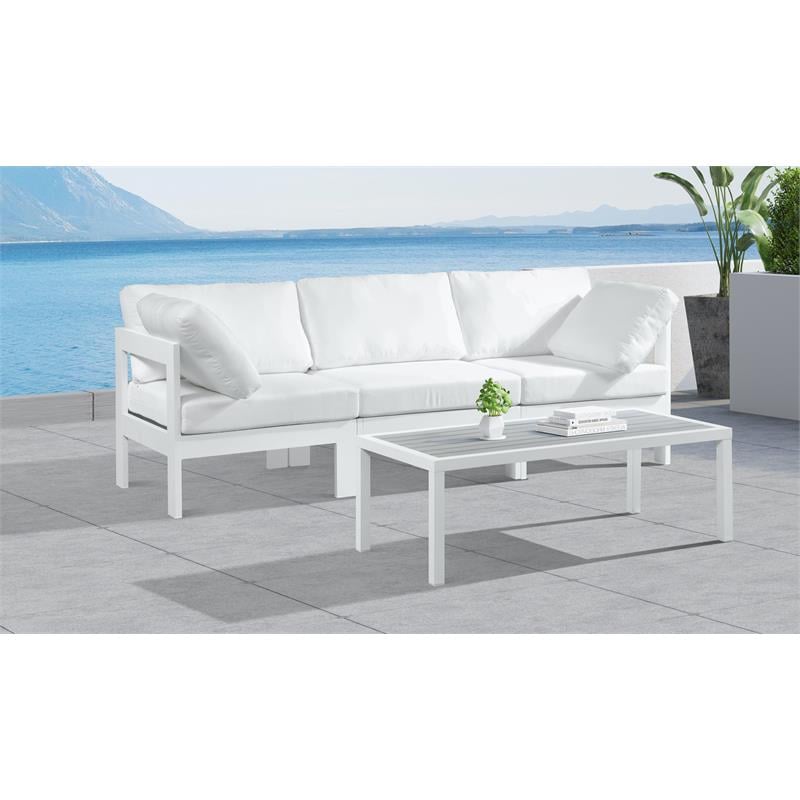 Pemberly Row Modern / Contemporary White Outdoor Patio Modular Sofa