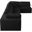 Pemberly Row Modern Black Linen Fabric Deluxe Modular Sectional