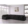 Pemberly Row Modern Black Linen Fabric Deluxe Modular Sectional