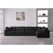 Pemberly Row Modern Black Linen Fabric Deluxe Modular Sectional