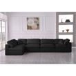 Pemberly Row Modern Black Linen Fabric Deluxe Modular Sectional