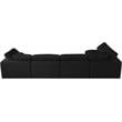 Pemberly Row Modern Black Linen Fabric Deluxe Modular Sectional