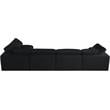 Pemberly Row Modern Black Linen Fabric Deluxe Modular Sectional