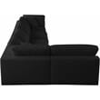 Pemberly Row Modern Black Linen Fabric Deluxe Modular Sectional