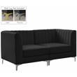 Pemberly Row Modern / Contemporary Black Velvet Modular Sofa