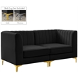 Pemberly Row Modern / Contemporary Black Velvet Modular Sofa